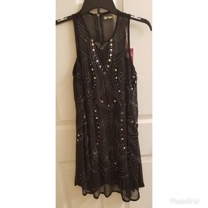 NWT Chelsea and Violet Beaded Black Cocktail dress